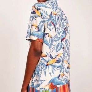 $140 Farm Rio Flying toucans shirt top men women unisex